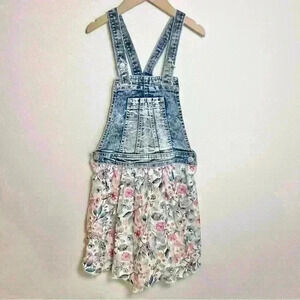 Jordache | Girls' Acid Wash Denim Skirtall Dress | Size 7/8